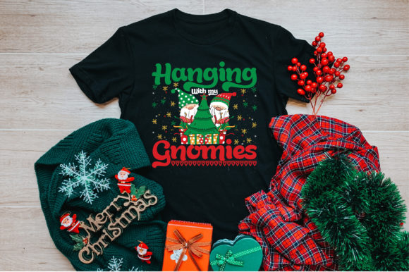Hanging Gnome Christmas T-Shirt Design Graphics