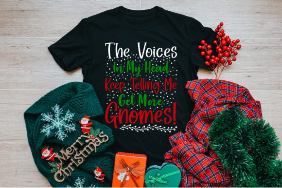 Voices Gnome Christmas T-Shirt Design Graphics